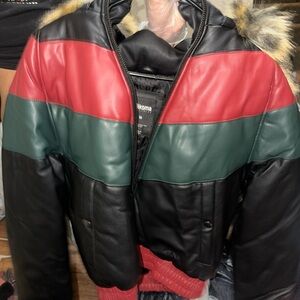 Men's Black, Red, and Green Jacket